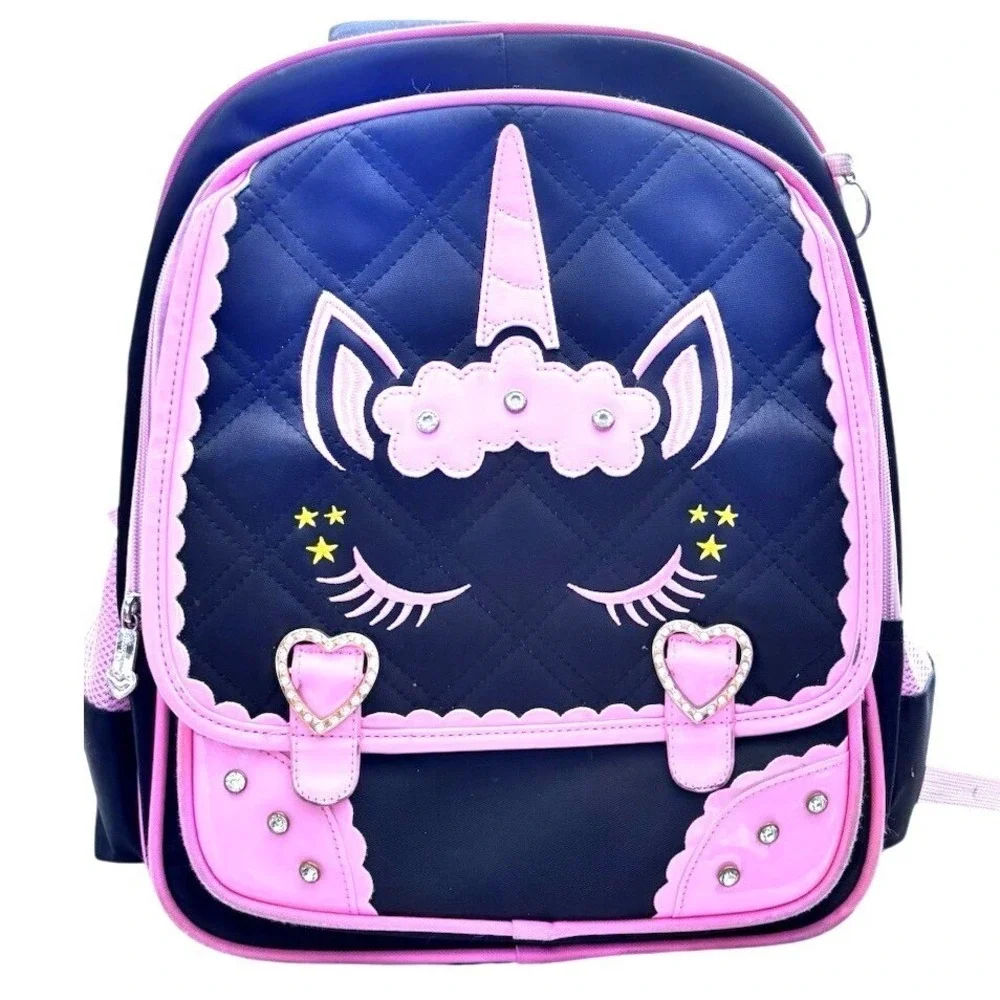 Moonmo Unicorn Face Diamond Sequins Waterproof Princess Backpack